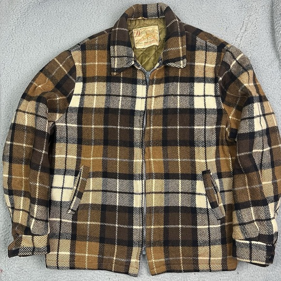 Vintage Weathermate 1970s-80s Plaid Jacket Zip‎ Up Coat Made In Canada
